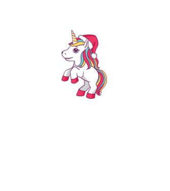 Unicorn de Crăciun model nisipiu pe tricou