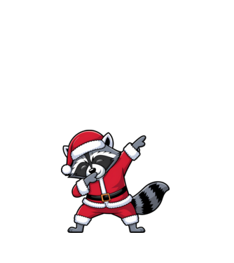Raton Dab Xmas model alb pe tricou
