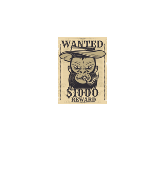 Maimuță cowboy model negru pe tricou
