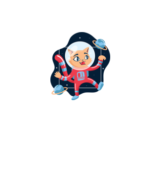 Pisică Astronaut model negru pe tricou