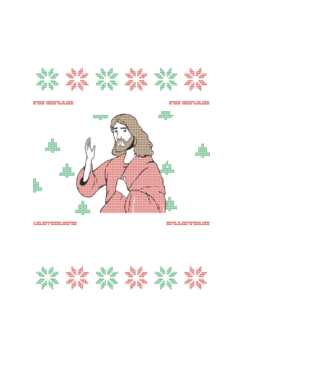 'Go Jesus, It''s Your Birthday Ugly Sweater' model negru pe tricou