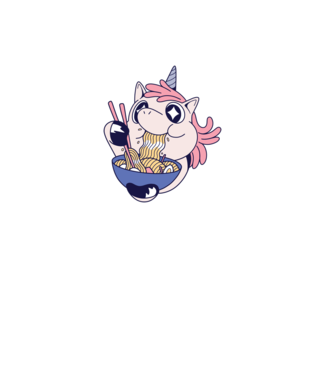 Unicorn Ramen model mov pe tricou