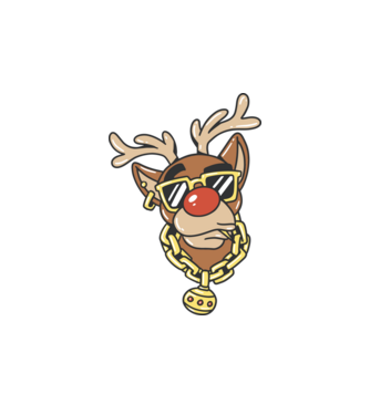 Gangster Reindeer model alb pe tricou