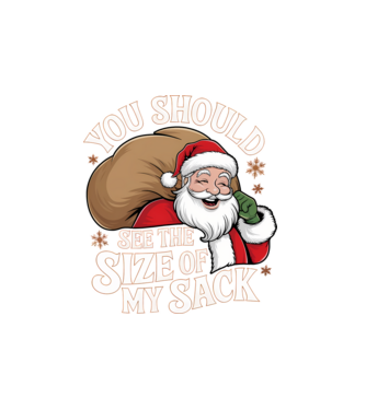 You Should See The Size Of My Sack Santa model alb pe tricou
