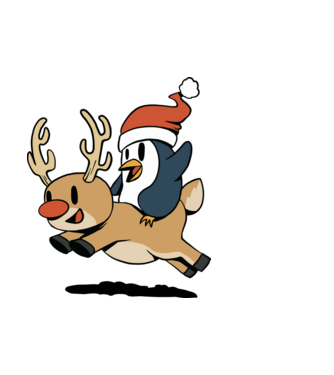 pinguin reindeer cristmas model alb pe tricou