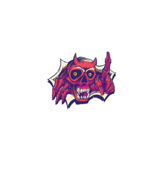 Craniu de Demon model negru pe tricou