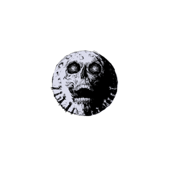 Craniu Lună model alb pe tricou