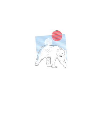 Urs polar model gri pe tricou