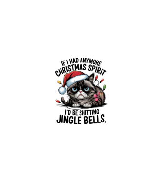 Christmas Spirit Grumpy Cat Alb model nisipiu pe tricou
