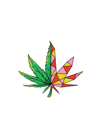 Frunză de marijuana model alb pe tricou