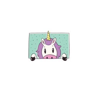 Unicorn curios model roz deschis pe tricou