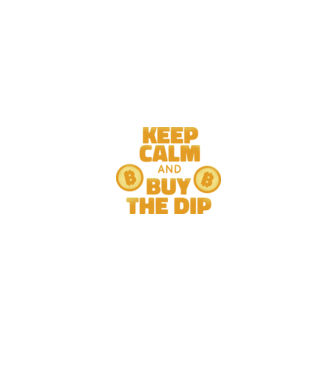 Keep calm and buy the dip Bitcoin model negru pe tricou
