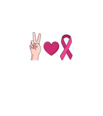 Peace Love lupta împotriva cancerului de sân model roz deschis pe tricou