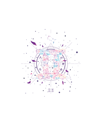 Gemini Zodiac model alb pe tricou