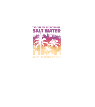 Retro Sunset - Apa sărată este leac pentru orice model negru pe tricou