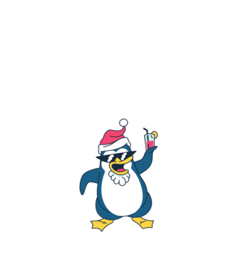 Pinguin de Crăciun model nisipiu pe tricou
