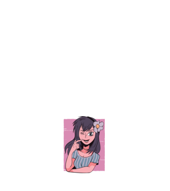 Fată Anime model alb pe tricou