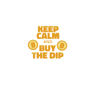 Keep calm and buy the dip Bitcoin model negru pe tricou