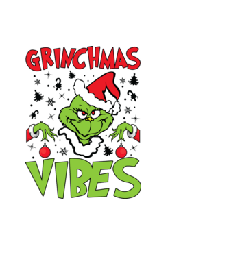 Grinchmas Vibes - Grinch model albastru închis pe tricou