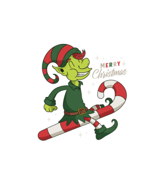 Crăciun Fericit Elf model alb pe tricou
