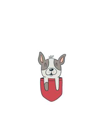 Buzunar pentru Bulldog francez drăguț model nisipiu pe tricou