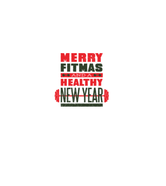 Merry Fitmas and a Healthy New Year tricou amuzant antrenament model alb pe tricou