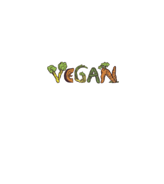 Inscripție legume vegan model alb pe tricou