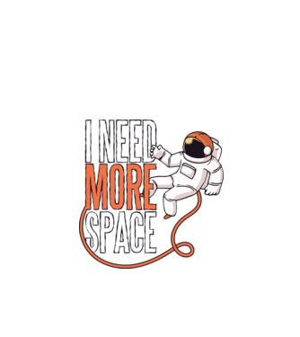 I need more space tricou astronaut model negru pe tricou