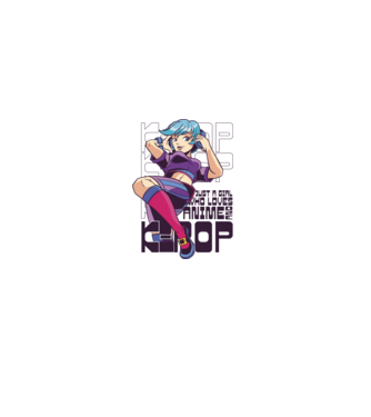 Doar o fată căreia îi place Anime și K-Pop model alb pe tricou