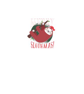 Merry Slothmas Crăciun cu Leneș model turcoaz pe tricou