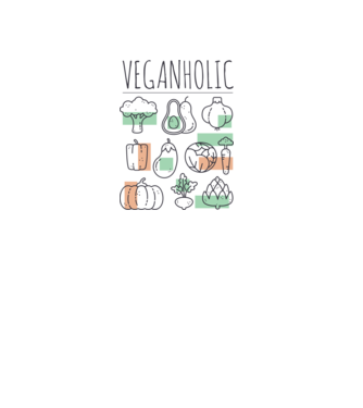 Veganholic model alb pe tricou