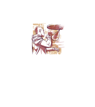 Pugilist model alb pe tricou