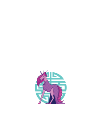 Qipao unicorn model alb pe tricou