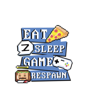 Eat, Sleep, Game respawn model alb pe tricou
