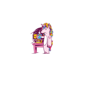 Unicorn Cafea model alb pe tricou