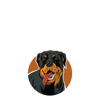 Tricou cu Câine Rottweiler model negru pe tricou
