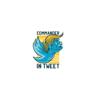 Commander in Tweet - Trump model alb pe tricou