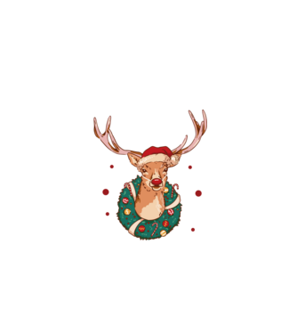 Oh deer, Christmas is here model negru pe tricou