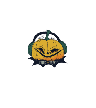 Dovleac Halloween model alb pe tricou