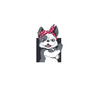 Bulldog Francez model alb pe tricou