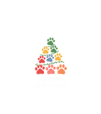 Merry Christmas Paws Negru model negru pe tricou