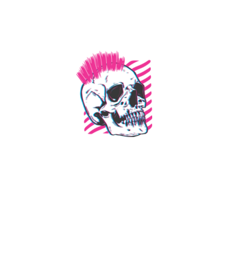 Craniu Punk model negru pe tricou