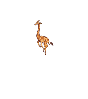 Girafă drăguță model alb pe tricou