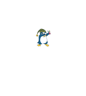 Pinguin DAB model negru pe tricou