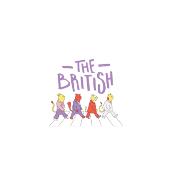 The British Pisicuțe model negru pe tricou