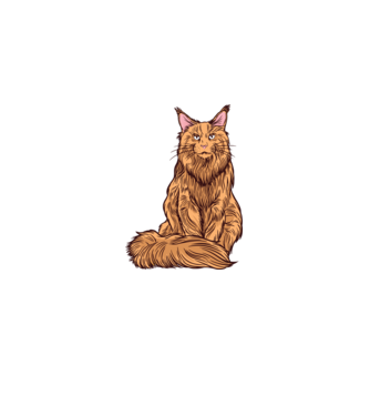 Pisică Maine Coon model verde pe tricou