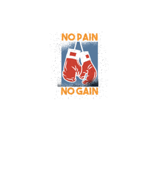 No pain no gain box model negru pe tricou