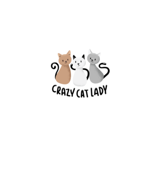 Crazy Cat Lady - fată nebună cu pisică model alb pe tricou