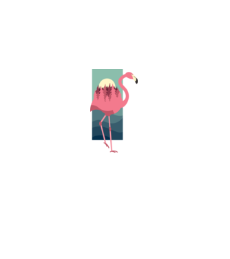 Flamingo Design model liliachiu pe tricou