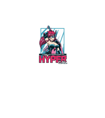 Hyper Gal - Fată Anime model negru pe tricou